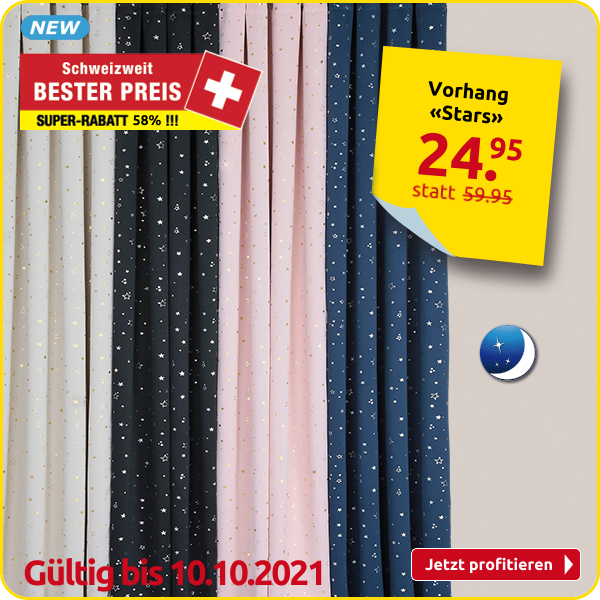 Lichtundurchlässiger Vorhang «Stars», 240 x 140 cm, marine