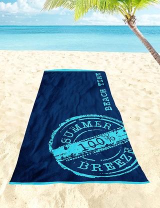 Strandtuch «Beach», 90x180 cm, marine/blau