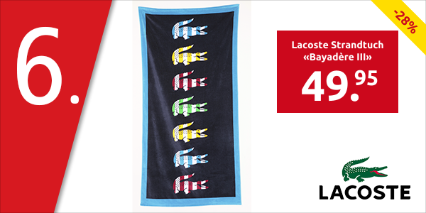 Lacoste Strandtuch «Bayadère III», 90 x 180 cm