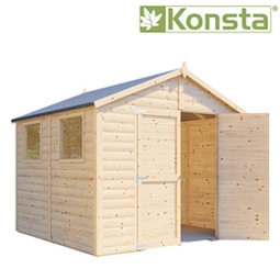 KONSTA Blokhut XL 19 mm incl. vloer onbehandeld, 244x239 cm| HORNBACH 