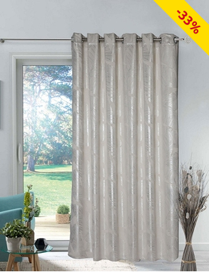 Lichtundurchlässiger Vorhang «Leaf», stein