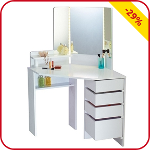 Eck-Coiffeuse mit LED