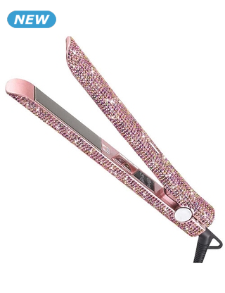 Haarglätter «Crystal», L 26 cm, bereit in 30 Sekunden, rosa