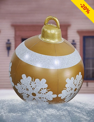 Aufblasbare Weihnachtsbaumkugel, Ø 60 cm, mit Pumpe