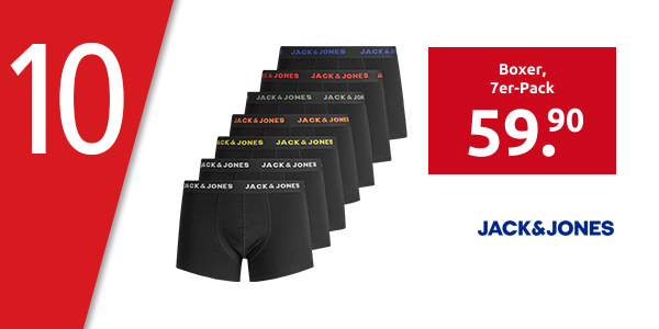 Jack & Jones Boxer, verschiedenfarbiges Logo, 7er-Pack, schwarz