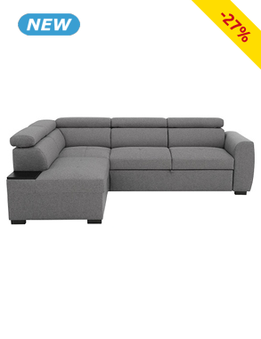 Schlaf-Ecksofa «Kayli», 245 x 184 cm, hellgrau