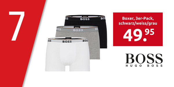 HUGO BOSS Boxer, 3er-Pack, schwarz/weiss/grau