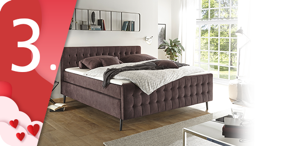 Boxspringbett «Candy» 180 x 200 cm, aubergine