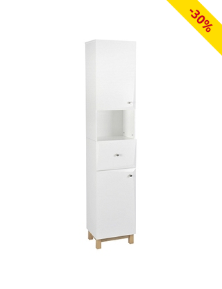 Badschrank «Line» weiss, B 34 cm