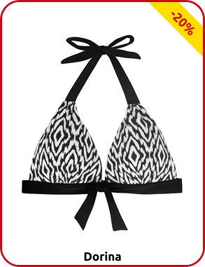 Dorina, Triangel Bikini-Top Push up, schwarz/bedruckt