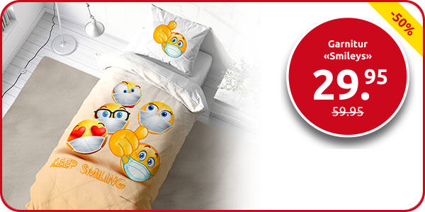 Garnitur «Smileys» 160 x 210 cm + Pfulmenanzug 65 x 100 cm