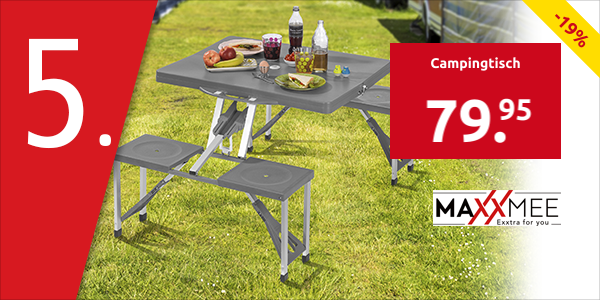 Campingtisch, B 85 x H 65 x T 67 cm, grau