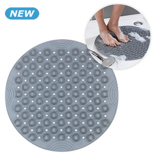 Badematte «Reflex», Ø 55 cm, grau