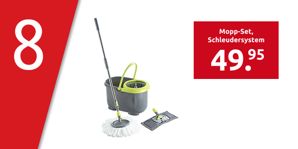 Mopp-Set «Roundflat» mit doppeltem Schleudersystem