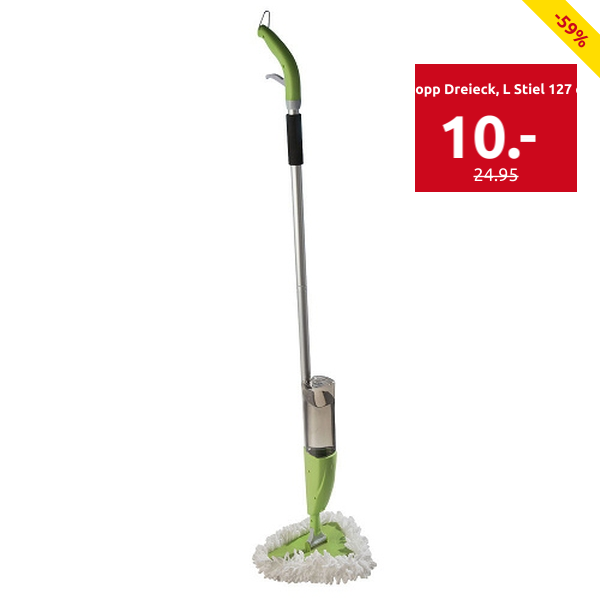 Spray-Mopp Dreieck, L Stiel 127 cm, grün