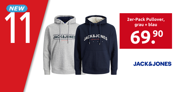 JACK&JONES 2er-Pack Pullover, grau + blau