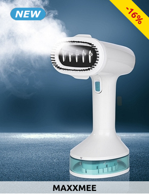 Transportierbare Dampfbürste, weiss/blau