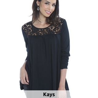 Top mit Spitze, schwarz