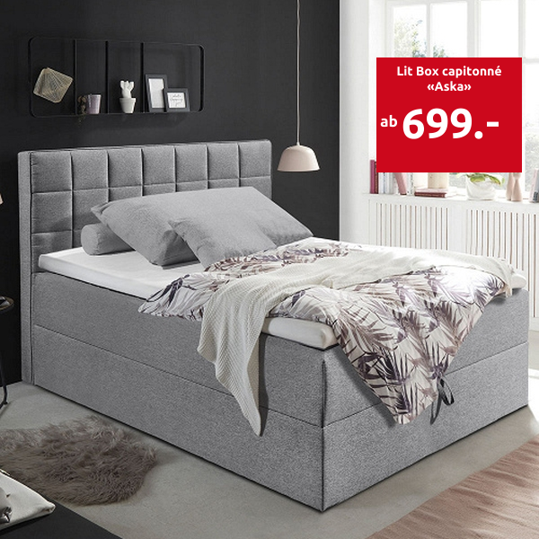 Lit Box capitonné «Aska»