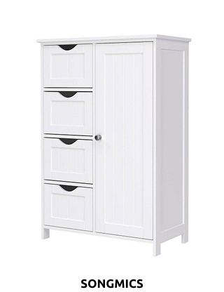 SONGMICS Schubladenblock «Nino», B55xH81 cm x T30 cm, weiss