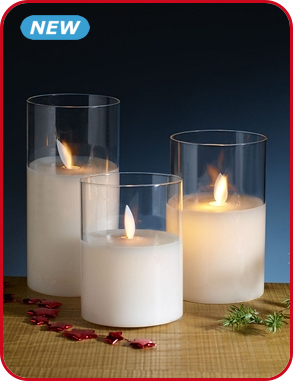 LED-Glaskerzen, 3 Stück