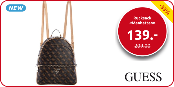 Guess Rucksack «Manhattan» 28 x 33,5 cm, braun