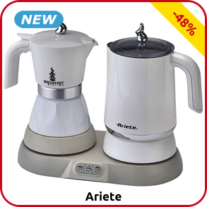 Ariete, Kaffeemaschine mit Milchaufschäumer, weiss
