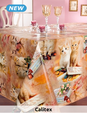 Calitex Tischdecke «Schokokatz», 140 x 250 cm, orange