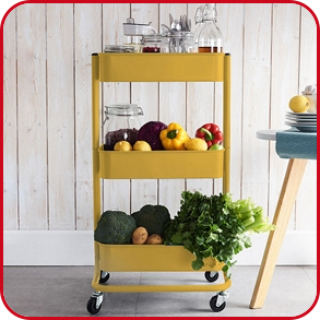 Multifunktionsmöbel «Apan» aus Metall, senf