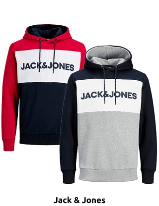 JACK&JONES Sweatshirts, 2er-Pack, marine/grau + marine/rot