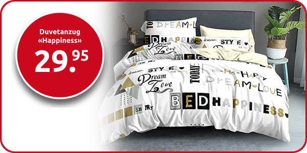 Duvetanzug «Happiness» 160 x 210 cm + Pfulmenanzug 65 x 100 cm
