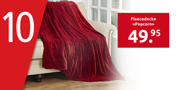 Fleecedecke «Popcorn», rot