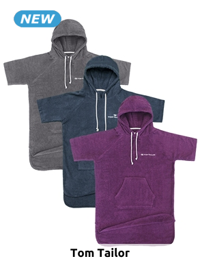 TOM TAILOR Bademantel «Tom» aus reiner Baumwolle, grau