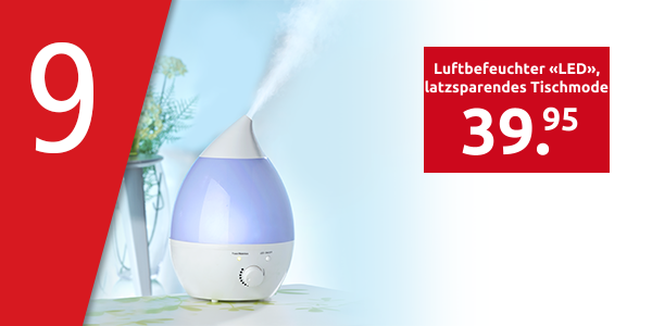Luftbefeuchter «LED», platzsparendes Tischmodell