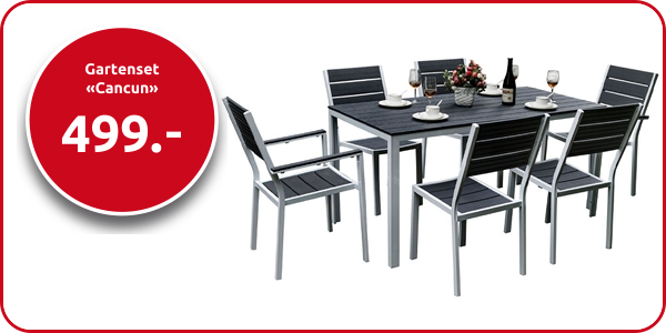Gartenset «Cancun», weiss/ grau