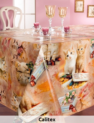 Calitex Tischdecke «Schokokatz», 140 x 250 cm, orange