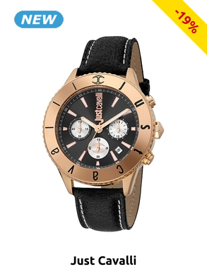 Just Cavalli Herrenuhr, schwarz/roségoldfarben