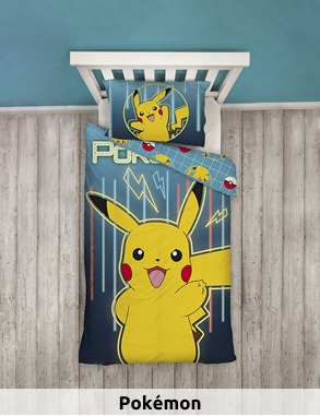 Garnitur für Kinder Double Face, 160 x 210 cm + 65 x 100 cm, «Pokémon»