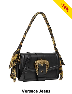 VERSACE Jeans Tasche mit raffiniertem Henkel, schwarz