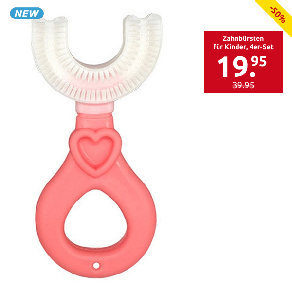 Zahnbürsten für Kinder, 4er-Set