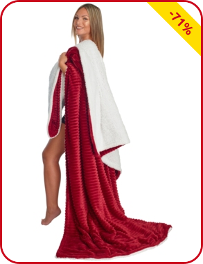 Fleecedecke «Wave», weinrot