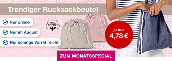 Trendiger Rucksackbeutel - Zum Monatsspecial