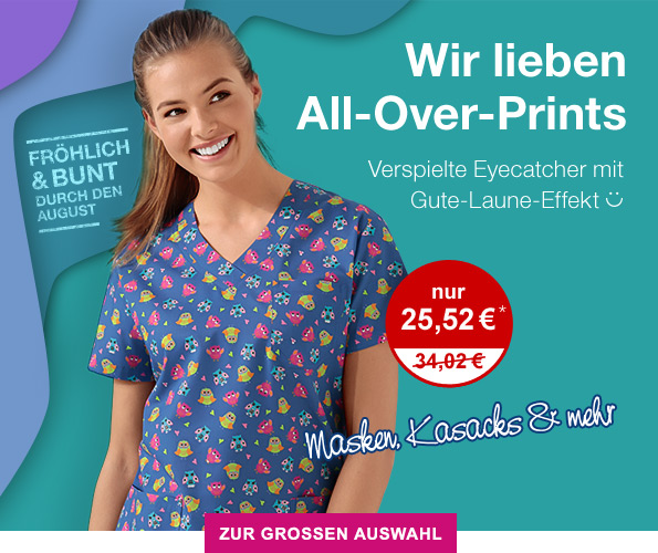 Wir lieben All-Over-Prints - Verspielte Eyecatcher mit Gute-Laune-Effekt - Masken, Kasacks & mehr