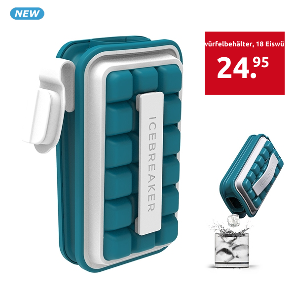 Eiswürfelbehälter «Icebreaker Pop Water Blue»,18 Eiswürfel