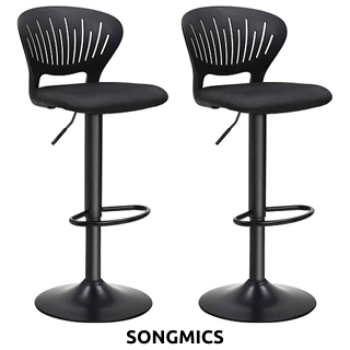 SONGMICS Barhocker «Crown», 2er-Set, schwarz