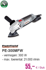 PATTFIELD Multitool PE-300MFW (incl. toebehoren)