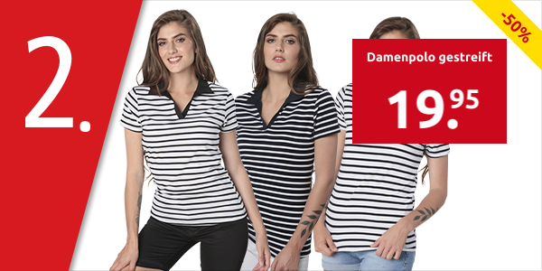 Damenpolo gestreift, blau