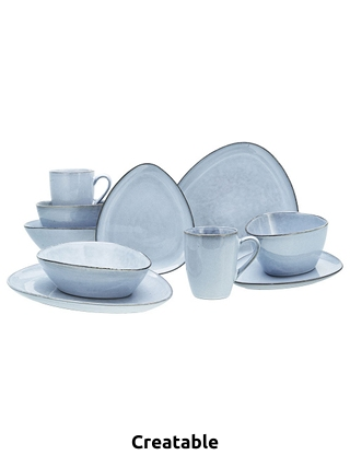 CreaTable Tafelservice «Cloudy Sky», 10-teiliges Set für 2 Personen