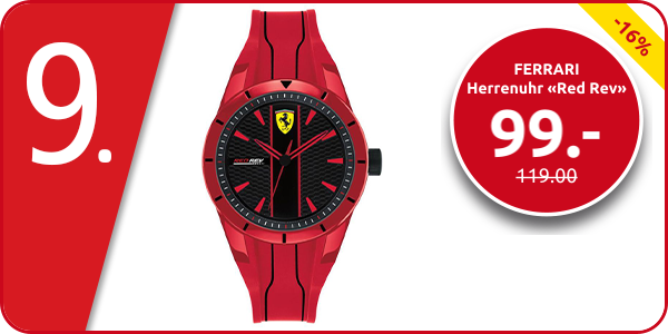 FERRARI Herrenuhr «Red Rev», rot/schwarz