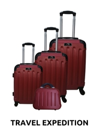 TRAVEL EXPEDITION Kofferset «Star», 4-teilig, H 57/67/77 cm, light, rot